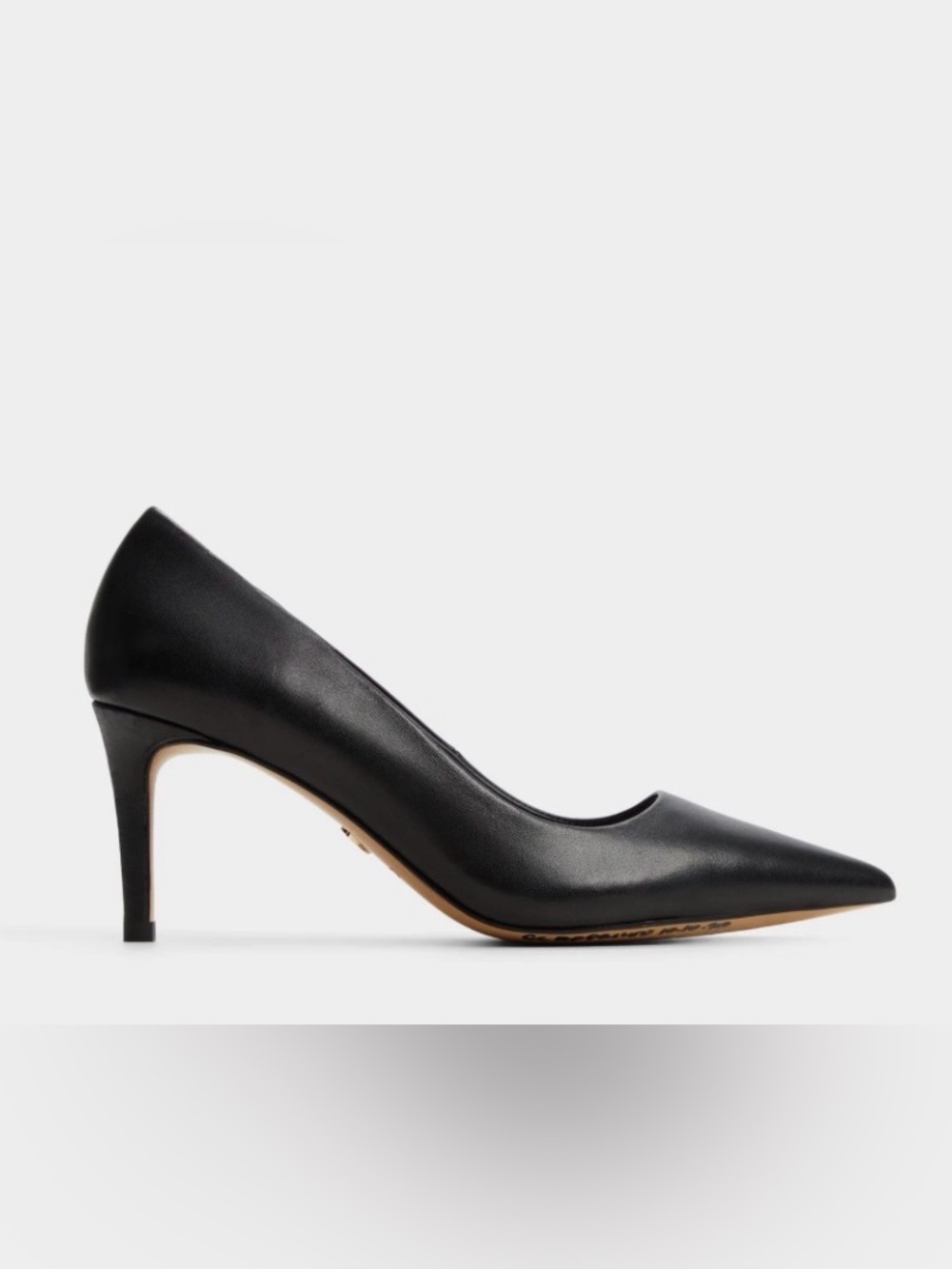 Aldo Pillow Talk Black Pointed-Toe Mid Heel Pump